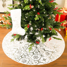 Load image into Gallery viewer, Round Shape Christmas Tree Base Skirt Xmas Ornament with Stocking, SW0332
