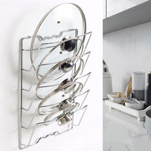 Load image into Gallery viewer, Kitchen Wall Hanging Pot Cover Rack 5-Layer Pot Lid Storage Rack Metal
