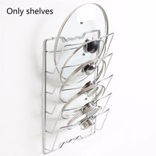 Load image into Gallery viewer, Kitchen Wall Hanging Pot Cover Rack 5-Layer Pot Lid Storage Rack Metal
