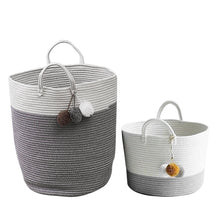 Load image into Gallery viewer, Woven Basket Baby Kids Toys Storage Clothes Hamper Laundry Bin Bucket
