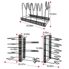 Load image into Gallery viewer, Kitchen Cabinet Cupboard Storage Organiser Pan Stand Saucepan Pot Rack Holder
