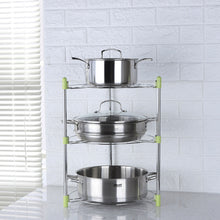 Load image into Gallery viewer, Kitchen Storage Shelves 3 Tier Metal Pans Rack Pots Holder Saucepans Organizer
