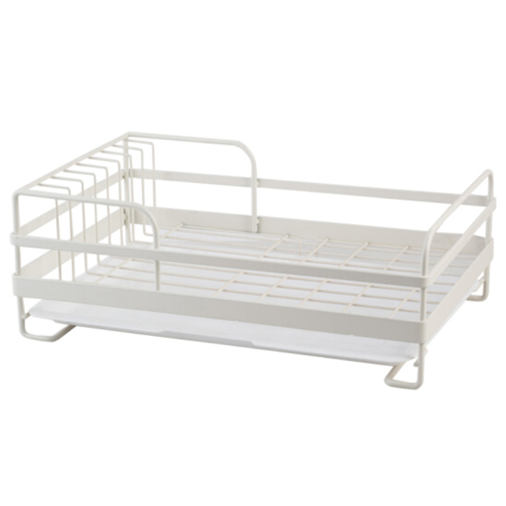 Metal Wire Dish Drainer Plates Storage Rack Utensil Drying Holder with Drip Tray