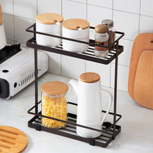 Load image into Gallery viewer, 2Tier Metal Kitchen Spice Herb Curry Rack Organiser Self Kitchen Counter Holder
