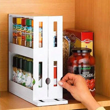 Load image into Gallery viewer, 2 tiers Rotating Spice Herb Rack Holder Kitchen Jar Pull-Out Organiser Storage
