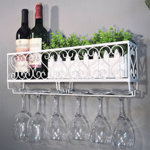 Load image into Gallery viewer, White Wine Rack Wall Mounted Bottle Champagne Glass Holder Bar Accessory
