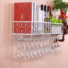 Load image into Gallery viewer, White Wine Rack Wall Mounted Bottle Champagne Glass Holder Bar Accessory
