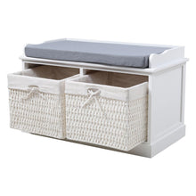 Load image into Gallery viewer, Hallway Bench Shoe Rack Storage Cabinet Baskets Organiser Cushion Seat
