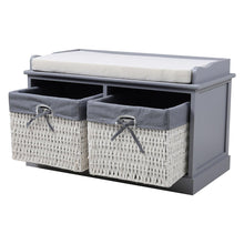 Load image into Gallery viewer, Hallway Bench Shoe Rack Storage Cabinet Baskets Organiser Cushion Seat
