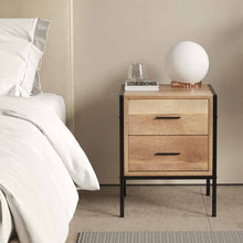 Load image into Gallery viewer, Wood Nightstand 2 Drawers Cabinet Storage Beside Table
