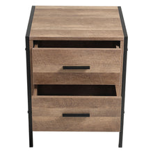 Load image into Gallery viewer, Wood Nightstand 2 Drawers Cabinet Storage Beside Table
