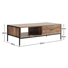 Load image into Gallery viewer, Vintage Industrial Coffee Table Drawers Storage Shelf End Table
