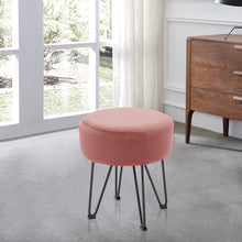 Load image into Gallery viewer, Round Velvet Ottoman Dressing Foot Stool
