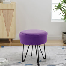 Load image into Gallery viewer, Round Velvet Ottoman Dressing Foot Stool
