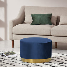 Load image into Gallery viewer, Round Footstool Velvet Dressing Table With Gold-Plated Bottom -4 colors
