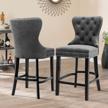 Load image into Gallery viewer, Vintage Buttoned Studded Bar Stools
