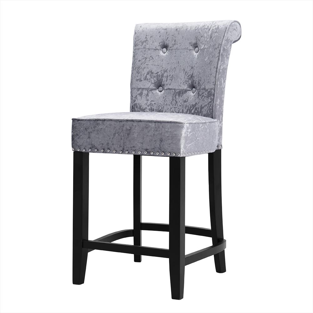 Crushed Velvet Tufted Bar Stool