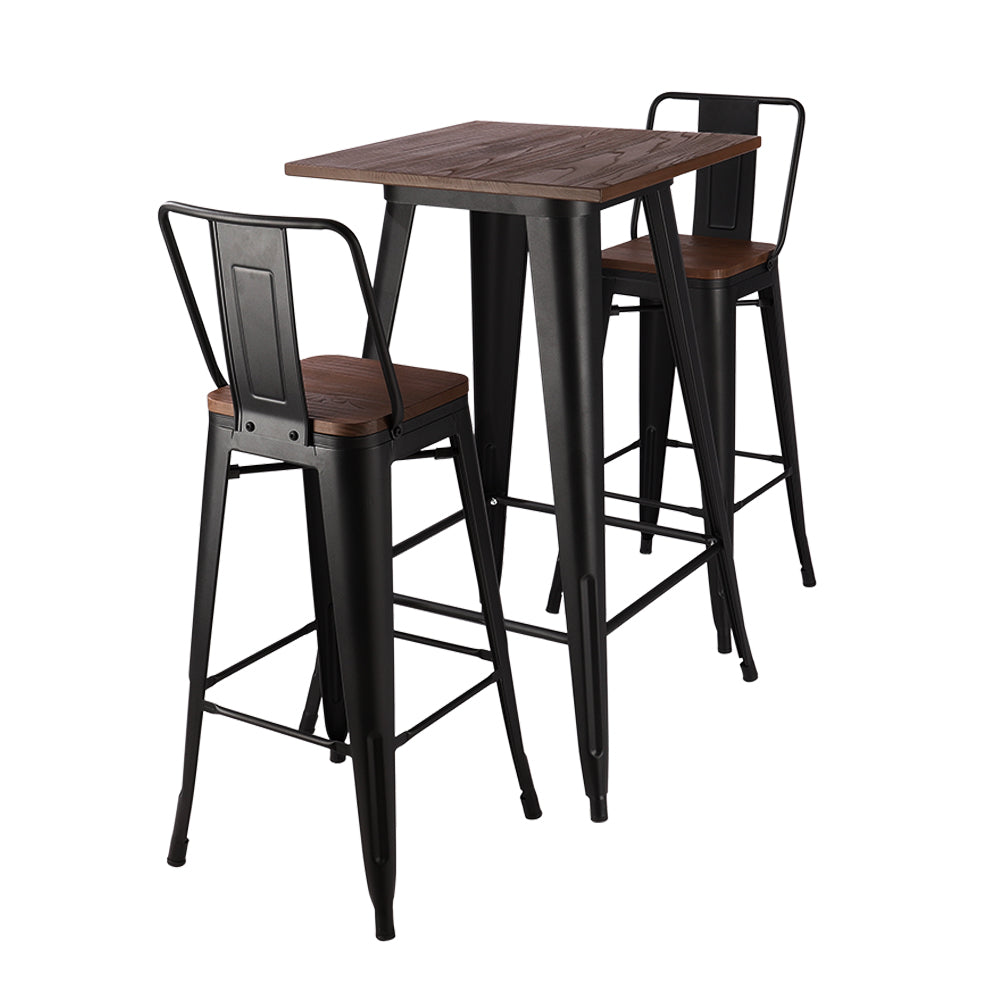 Set of 2/4 Bar High Iron Chairs with table