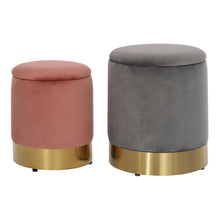 Load image into Gallery viewer, Storage Vanity Stool Round Ottoman Footrest Seat
