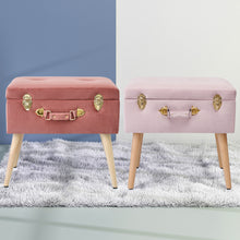 Load image into Gallery viewer, Velvet Storage Ottoman Footstool  - 2 colors!
