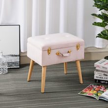 Load image into Gallery viewer, Velvet Storage Ottoman Footstool  - 2 colors!
