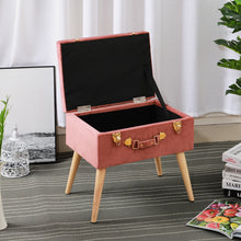 Load image into Gallery viewer, Velvet Storage Ottoman Footstool  - 2 colors!
