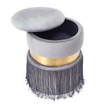 Load image into Gallery viewer, Storage Round Tassels Footstool Upholstered Ottoman
