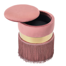Load image into Gallery viewer, Storage Round Tassels Footstool Upholstered Ottoman
