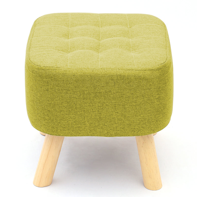 Luxury Padded Wooden Footstool Ottoman Square Pouffe Stool