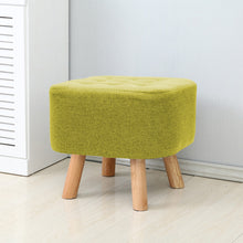 Load image into Gallery viewer, Luxury Padded Wooden Footstool Ottoman Square Pouffe Stool
