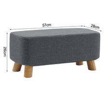 Load image into Gallery viewer, Fabric Soft Pouffe Padded Footstool Ottoman Upholstered Foot Stool Long Seat
