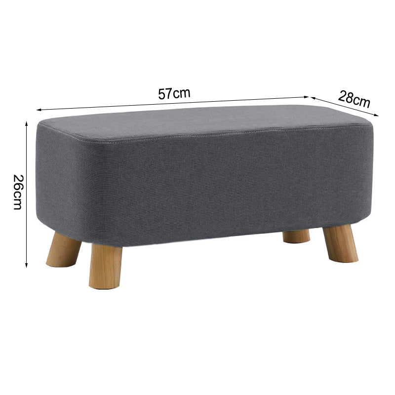 Fabric Soft Pouffe Padded Footstool Ottoman Upholstered Foot Stool Long Seat