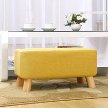 Load image into Gallery viewer, Fabric Soft Pouffe Padded Footstool Ottoman Upholstered Foot Stool Long Seat
