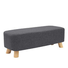 Load image into Gallery viewer, Fabric Soft Pouffe Padded Footstool Ottoman Upholstered Foot Stool Long Seat
