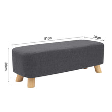 Load image into Gallery viewer, Fabric Soft Pouffe Padded Footstool Ottoman Upholstered Foot Stool Long Seat
