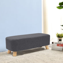 Load image into Gallery viewer, Fabric Soft Pouffe Padded Footstool Ottoman Upholstered Foot Stool Long Seat
