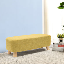 Load image into Gallery viewer, Fabric Soft Pouffe Padded Footstool Ottoman Upholstered Foot Stool Long Seat
