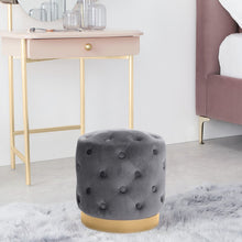 Load image into Gallery viewer, Velvet Round Ottoman Footstool
