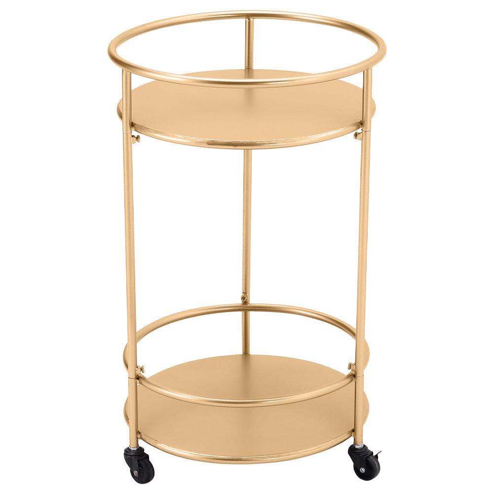 2 Tier Metal Rolling Trolley Cart Drinks Food Wine Tea Serving Tray Display