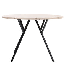Load image into Gallery viewer, Round Wooden Kitchen Dining Room Table Nature Wood Desktop with Metal Steel Legs
