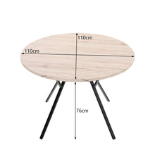 Load image into Gallery viewer, Round Wooden Kitchen Dining Room Table Nature Wood Desktop with Metal Steel Legs
