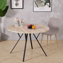 Load image into Gallery viewer, Round Wooden Kitchen Dining Room Table Nature Wood Desktop with Metal Steel Legs
