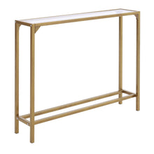 Load image into Gallery viewer, Modern Gold Console Table Tempered Glass Table Sofa Entryway Table Living Room
