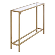 Load image into Gallery viewer, Modern Gold Console Table Tempered Glass Table Sofa Entryway Table Living Room
