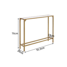 Load image into Gallery viewer, Modern Gold Console Table Tempered Glass Table Sofa Entryway Table Living Room
