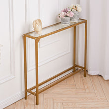 Load image into Gallery viewer, Modern Gold Console Table Tempered Glass Table Sofa Entryway Table Living Room
