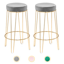 Load image into Gallery viewer, Set of 2 Glamour Velvet Bar Stool
