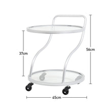 Load image into Gallery viewer, Sliver Bar Cart Mirror Drinks Kitchen Trolley w/ Lockable Wheels
