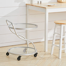 Load image into Gallery viewer, Sliver Bar Cart Mirror Drinks Kitchen Trolley w/ Lockable Wheels
