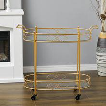 Load image into Gallery viewer, Bar Cart old Mirror Drinks Kitchen Trolley on Lockable Wheels
